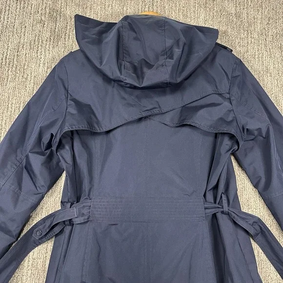 INTL DETAILS Women's Rain Jacket Coat Large Navy Lightweight Removable Hood - Picture 13 of 13